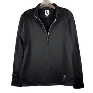 FootJoy X Barstool Sports Women's 1/4 Zip Pullover Performance, Black, Size M
